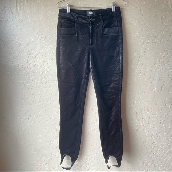 Paige High Rise Velvet Stirrup Jeans - Picture 4 of 11